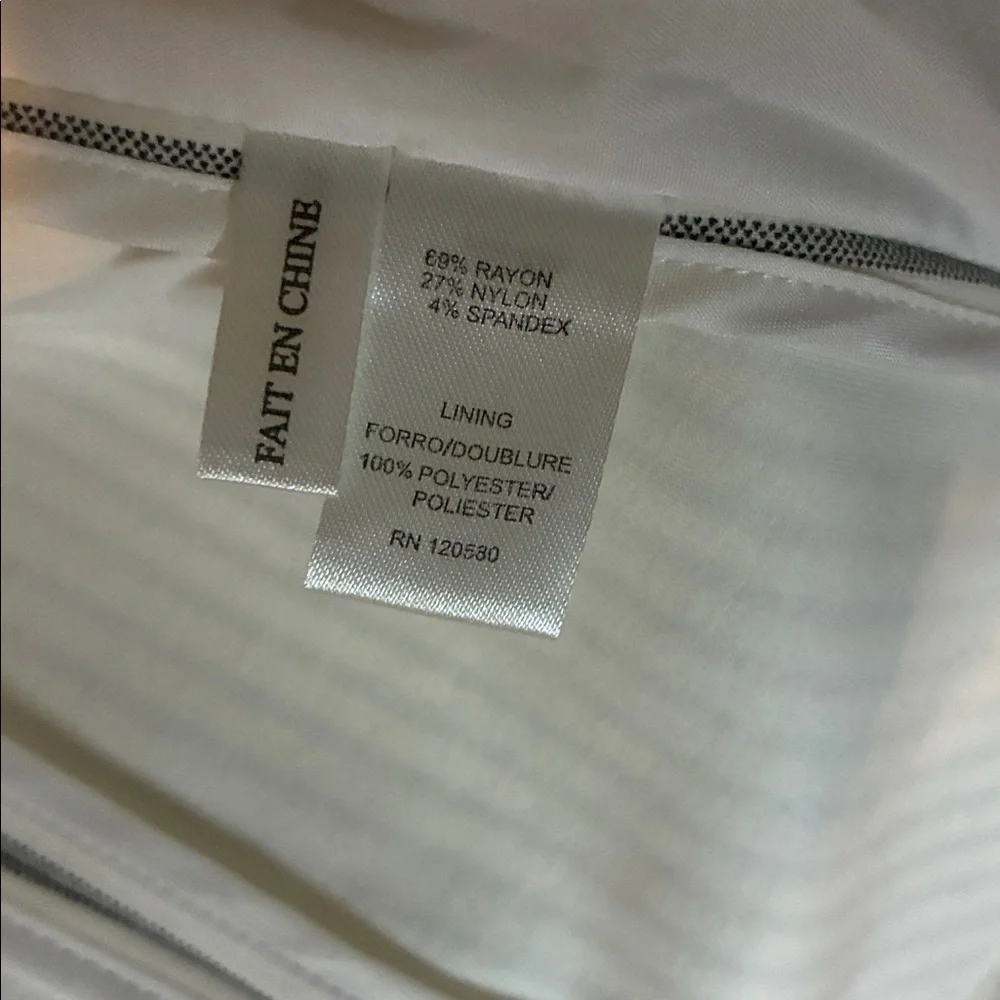 NWT Amanda & Chelsea White and Gray Striped Blazer Sz Large